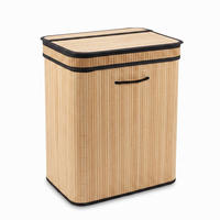 WÄSCHEKORB aus Bambus 100 l 55/34/60 cm - Beige, Naturmaterialien (34/60/55cm) - NUXIO