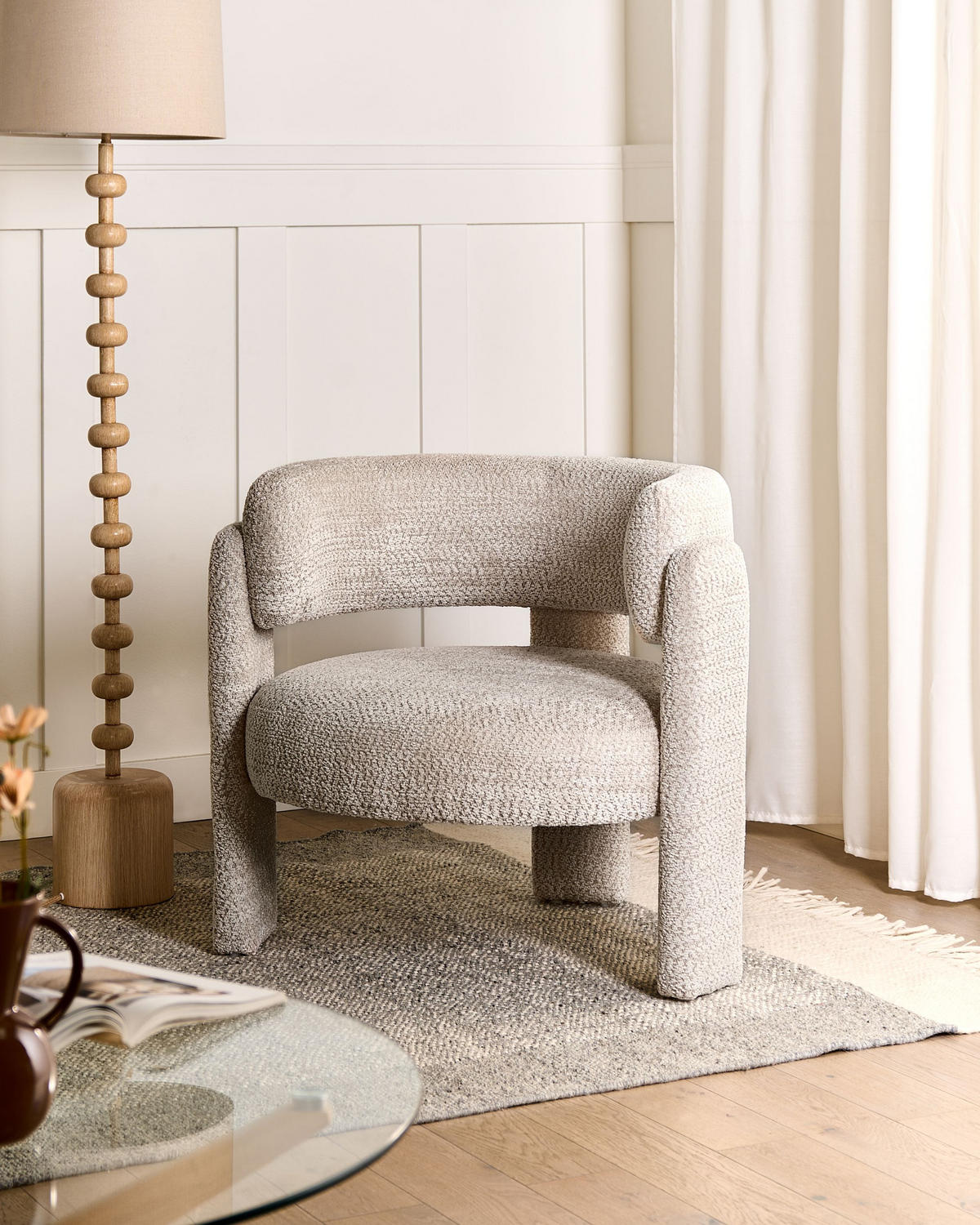 SESSEL Beige Burea - Beige, Textil (80/74/70cm) - Beliani