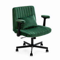 BÜROSTUHL höhenverstellbar mit klappbaren Armlehnen Stoff Green - Grün, Kunststoff (25.2/33/21.5cm) - Meubliv
