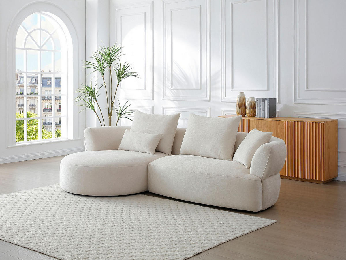 SOFA - 5 Personen - stoff - beige Cusava - Beige, Kunststoff/Textil (280/86/160cm) - Vente-Unique