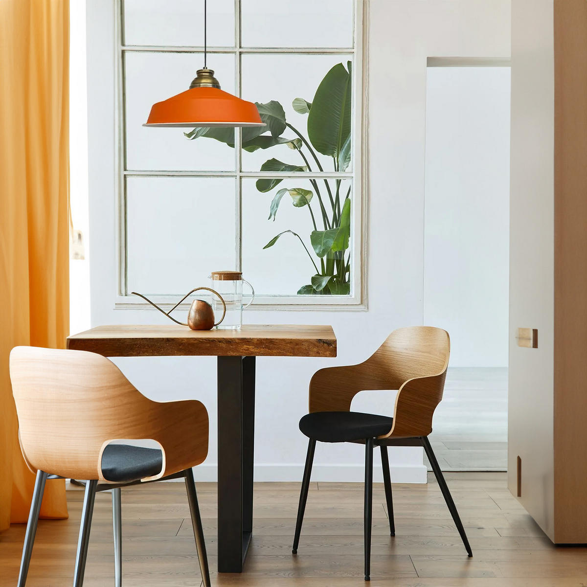 PENDELLEUCHTE Noir - Orange, Metall (40/40/21cm) - Bamyum