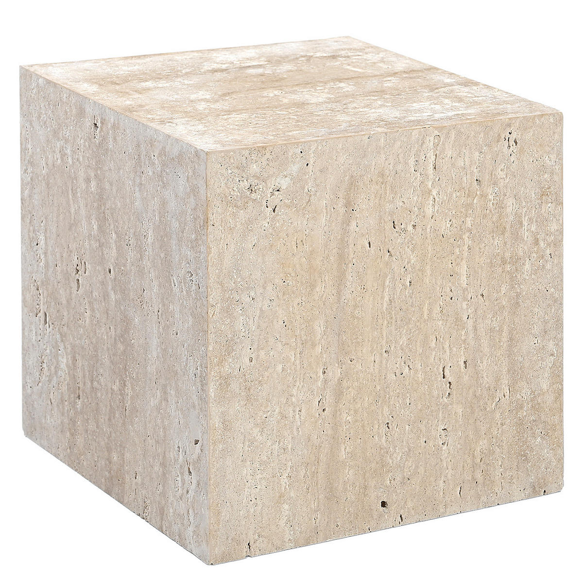 BEISTELLTISCH - Travertin / Beige - Beige, Stein (40/40/40cm) - home24