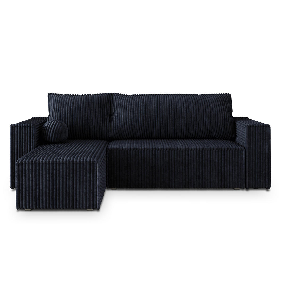 ROHOVÁ SEDAČKA RAVELO černá - šedá/černá, dřevo/textil (240/140cm) - MASSENO