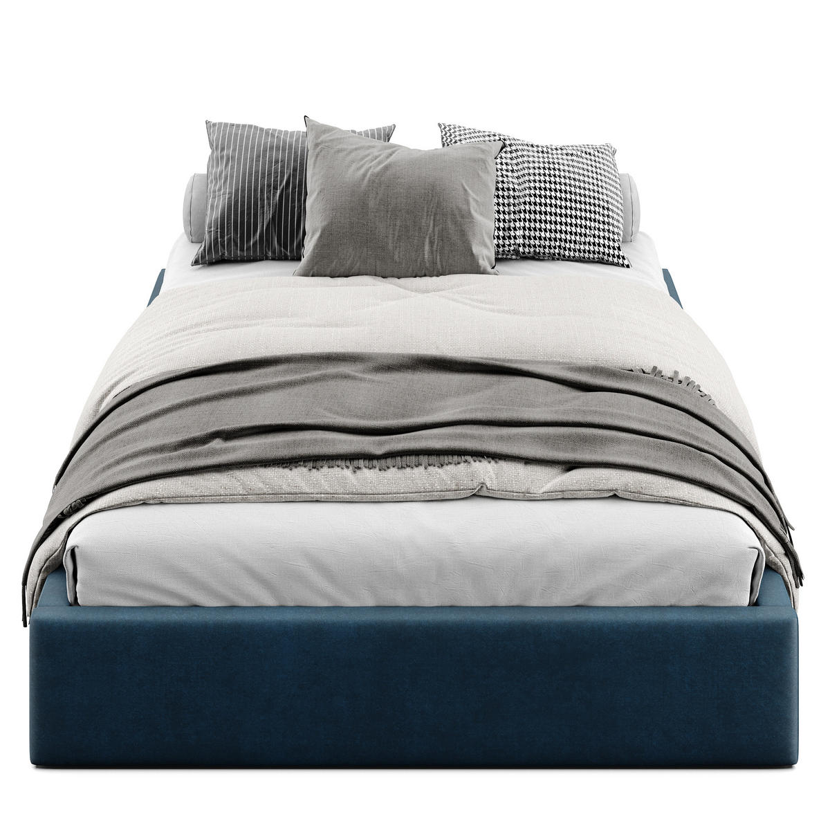 POLSTERBETT 140x200cm Bett mit Stauraum Lattenrost Dunkelblau - Dunkelblau, Holz/Holzwerkstoff (140/200cm) - Muralo
