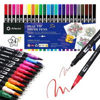 FILZSTIFTE Set 24 Farben Dual Tip Pinselstifte für Kalligraphie und Handlettering - Multicolor, Kunststoff (16/1.5/25.4cm)