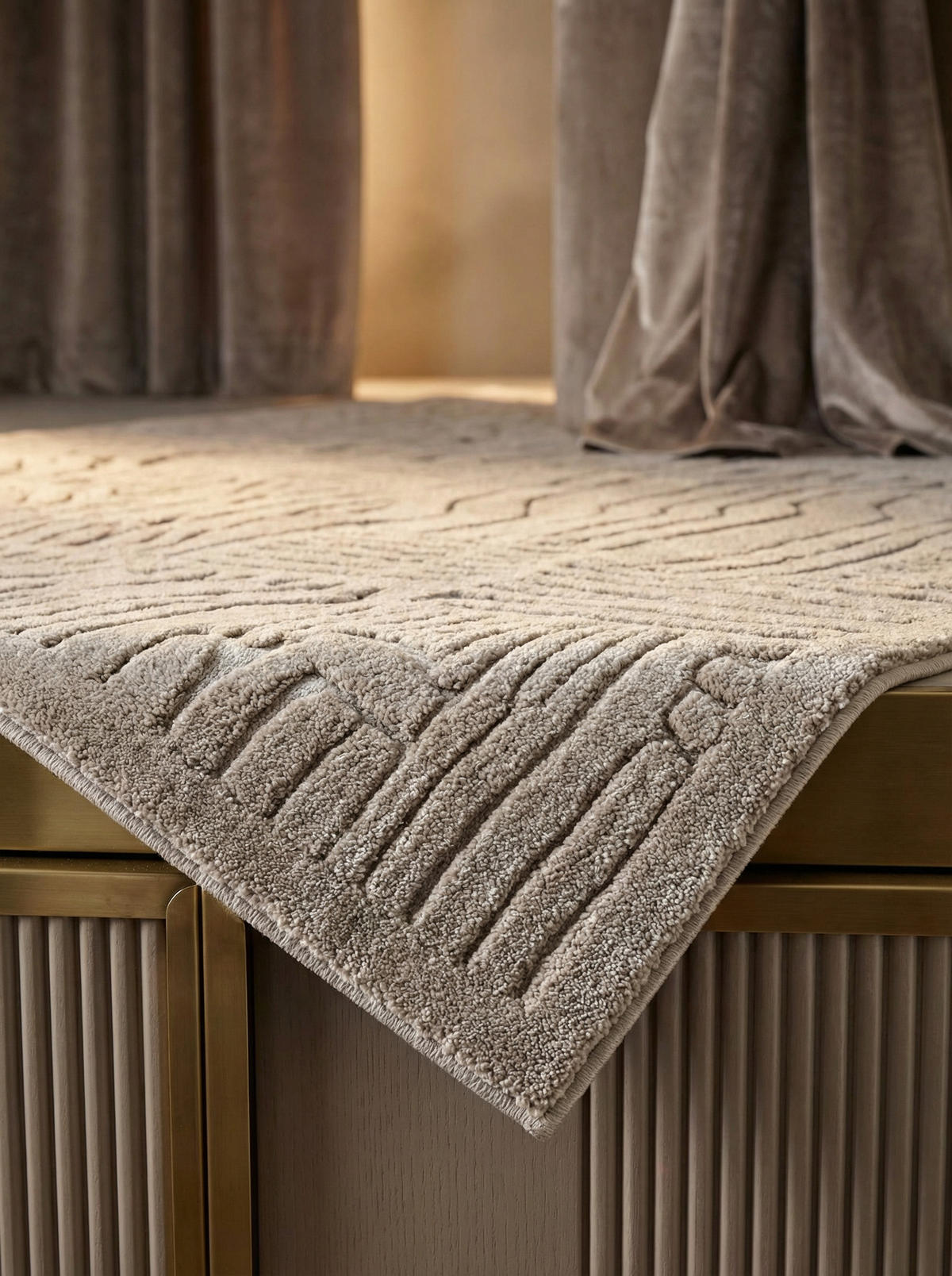 TEPPICH Strukturflor 3D hoch-tief abstrakt EDEN-Carlisle, Taupe 160x230 cm - Braun, Textil (160/230cm) - KADIMA DESIGN