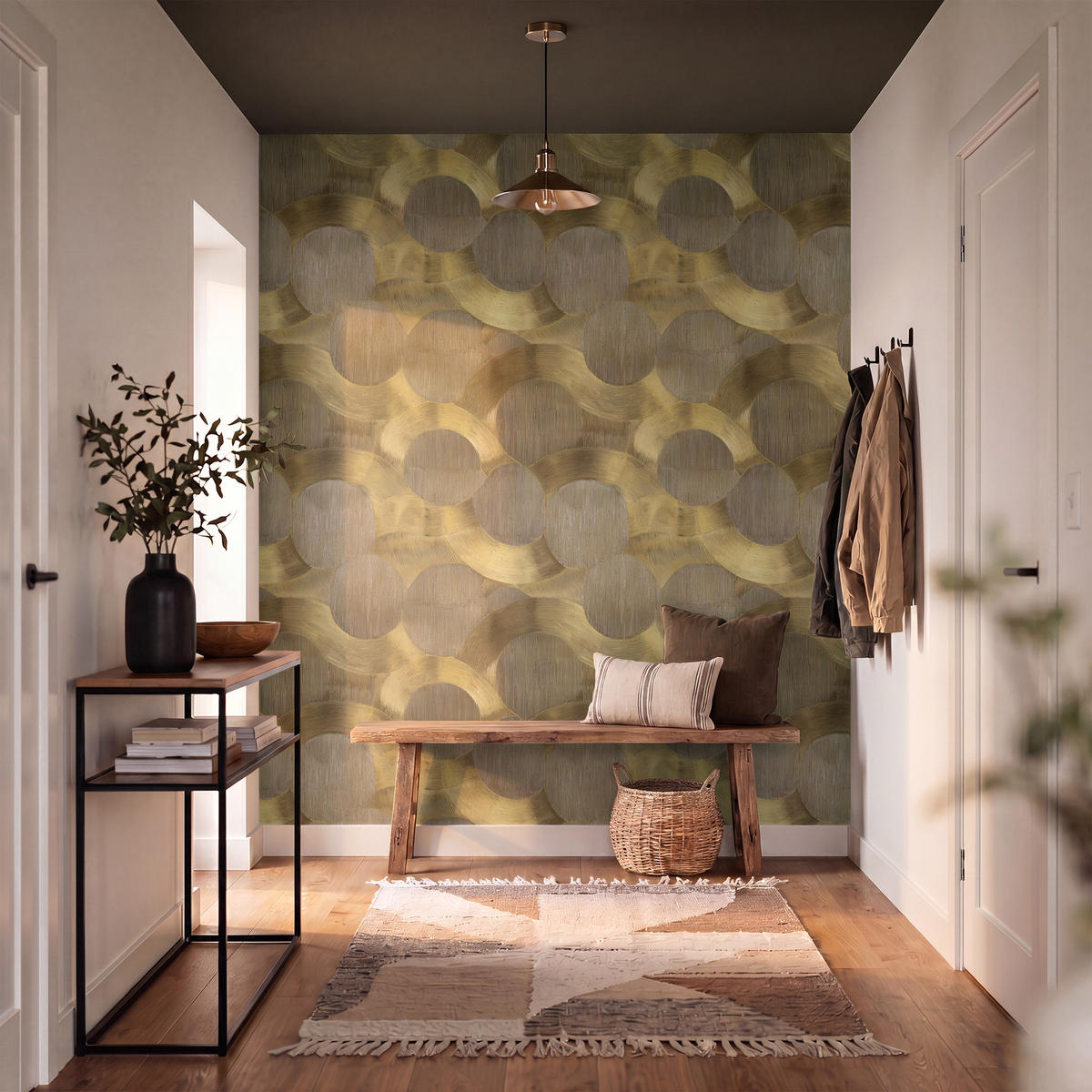 TAPETE - Modern - Geometrisch - Gold - 180x200 cm - Goldfarben, Papier (180/200cm) - OnlyWow