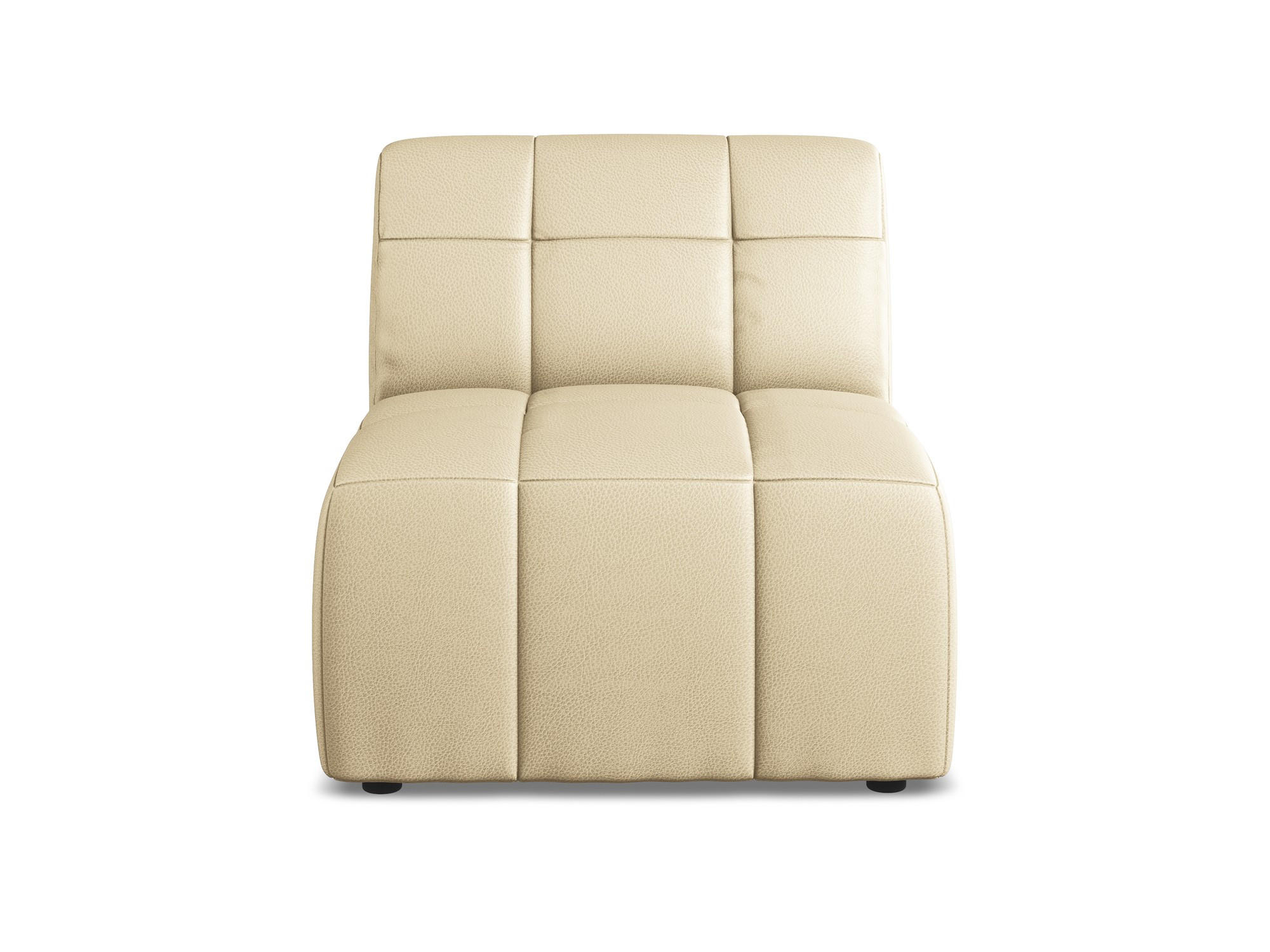 SOFAELEMENT Kunstleder Beige - Beige/Schwarz, Holzwerkstoff/Kunststoff (75/77/90cm) - Makamii