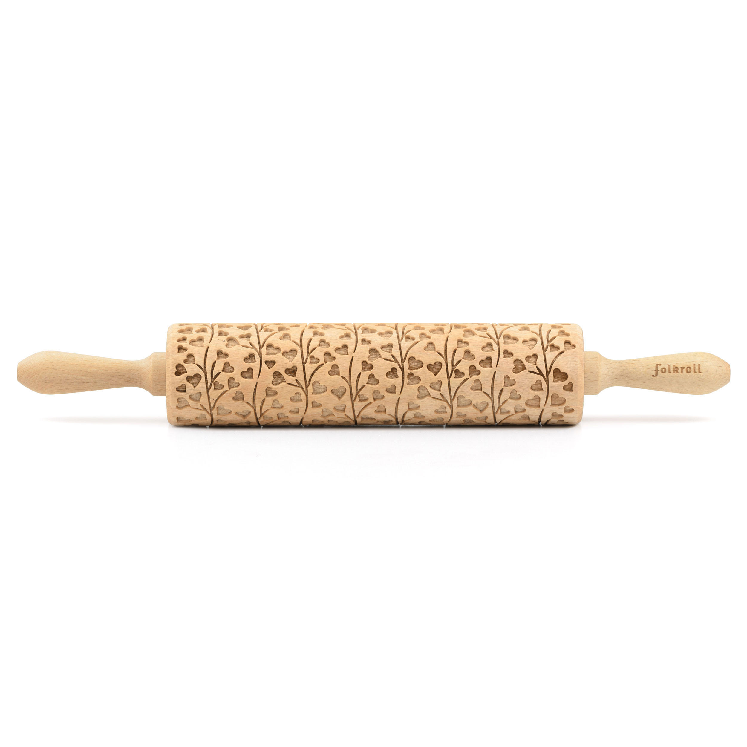 TEIGROLLE Spring Hearts, groß, 43 cm, Buchenholz - Braun, Holz (43cm) - Folkroll