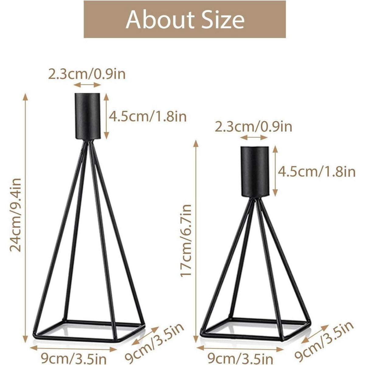 KERZENSTÄNDER 2er Set Metall Schwarz - Schwarz, Metall (9/24/9cm)