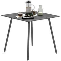 GARTENTISCH Stahl 80 x 80 x 74 cm - Grau, Metall (80/80/74cm) - Outsunny