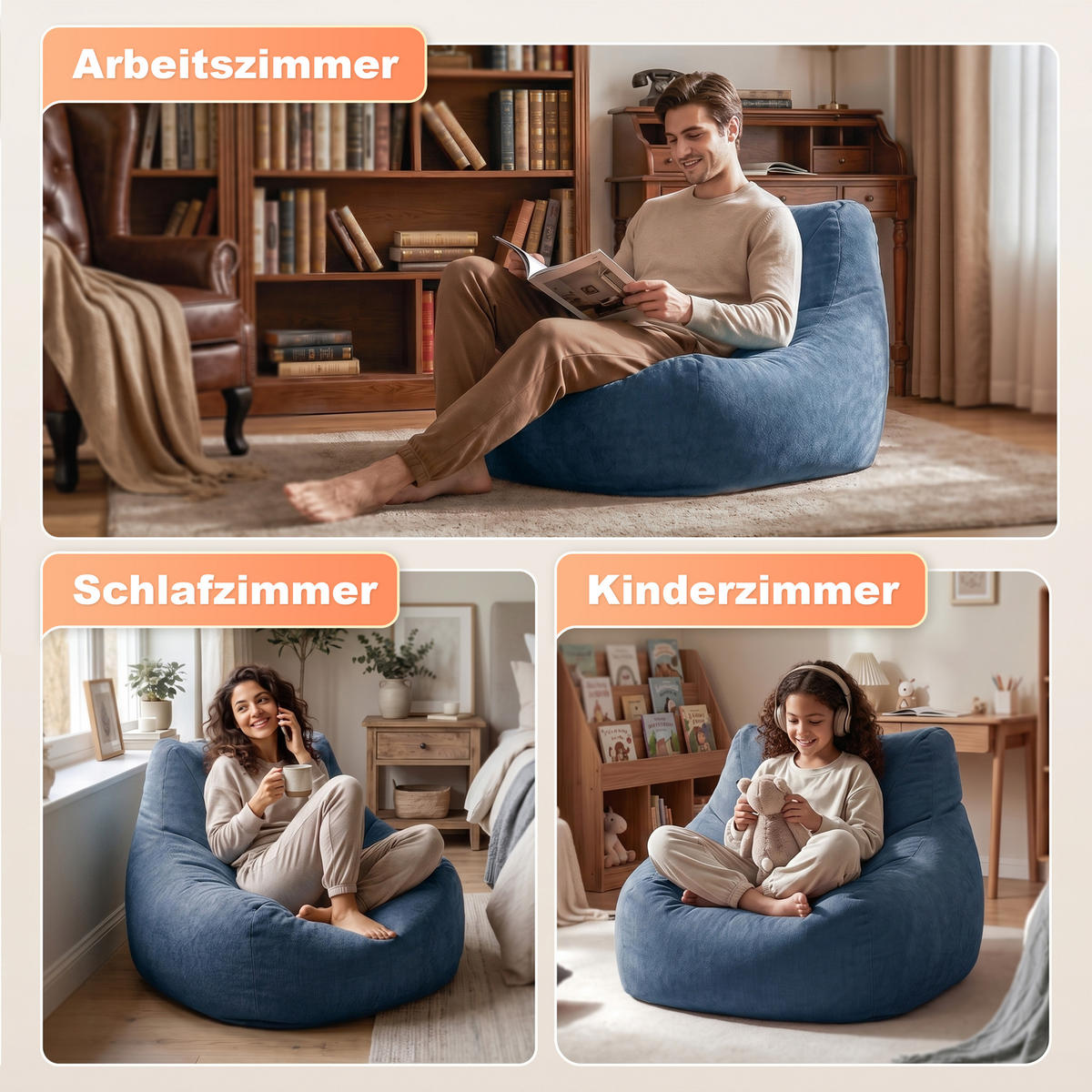 EINZELSOFA 4361 - Blau, Textil (90/38/92cm) - Vercart