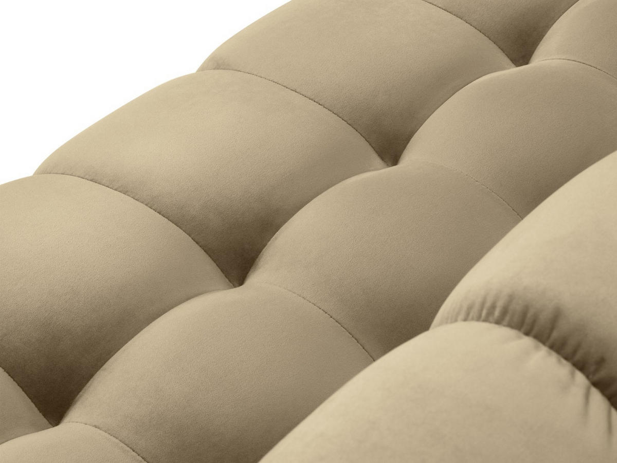 PANORAMASOFA rechts Mamaia aus Samt beige 7 Sitzplätze - Beige, Textil (256/75/327cm) - Micadoni