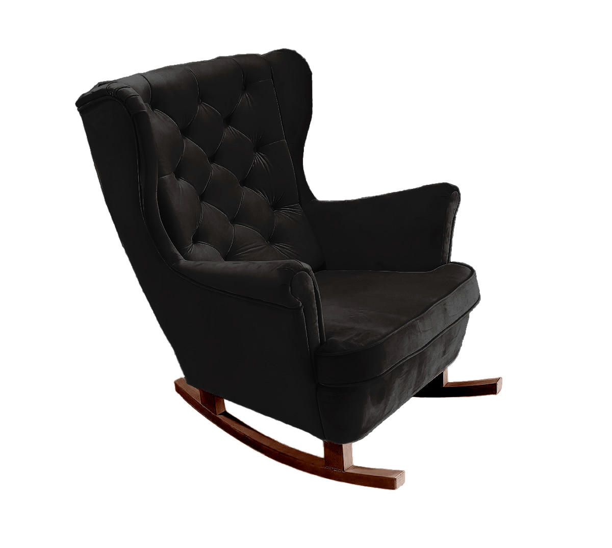 SCHAUKELSESSEL mit gepolstertem Sitz und Armlehnen, 102x81x95 cm, Schwarz_29884 - Aubergine/Braun, Holz/Textil (81/102/95cm) - DomoHome