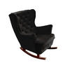 SCHAUKELSESSEL mit gepolstertem Sitz und Armlehnen, 102x81x95 cm, Schwarz_29884 - Aubergine/Braun, Holz/Textil (81/102/95cm) - DomoHome