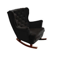SCHAUKELSESSEL mit gepolstertem Sitz und Armlehnen, 102x81x95 cm, Schwarz_29884 - Aubergine/Braun, Holz/Textil (81/102/95cm) - DomoHome