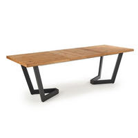 ESSTISCH Massive Wildeiche / schwarz 250 / 90 / 77cm - Wildeiche/Schwarz, Holz/Holzwerkstoff (90/250/77cm) - Feldmann-Wohnen