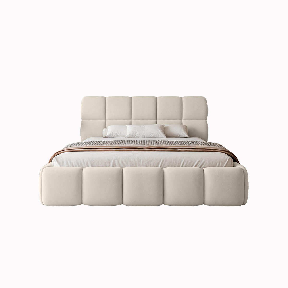 POLSTERBETT Mostar 160x200 cm, Beige - Beige, Textil (160/200cm) - Fedve