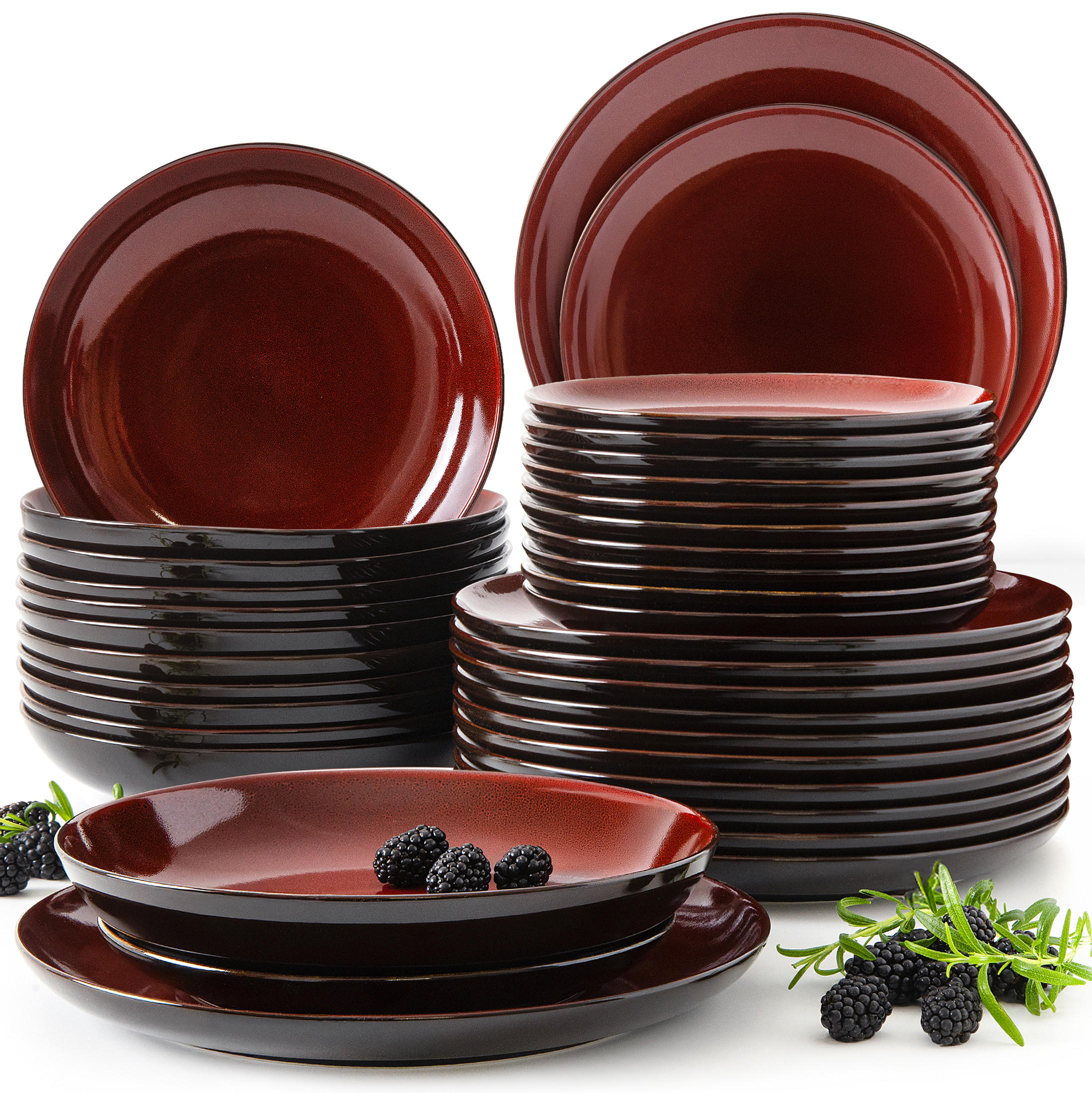 TAFELSERVICE 12 Personen GAMBIA 36-tlg - Rot, Keramik (27/2/27cm) - Ritzenhoff Breker