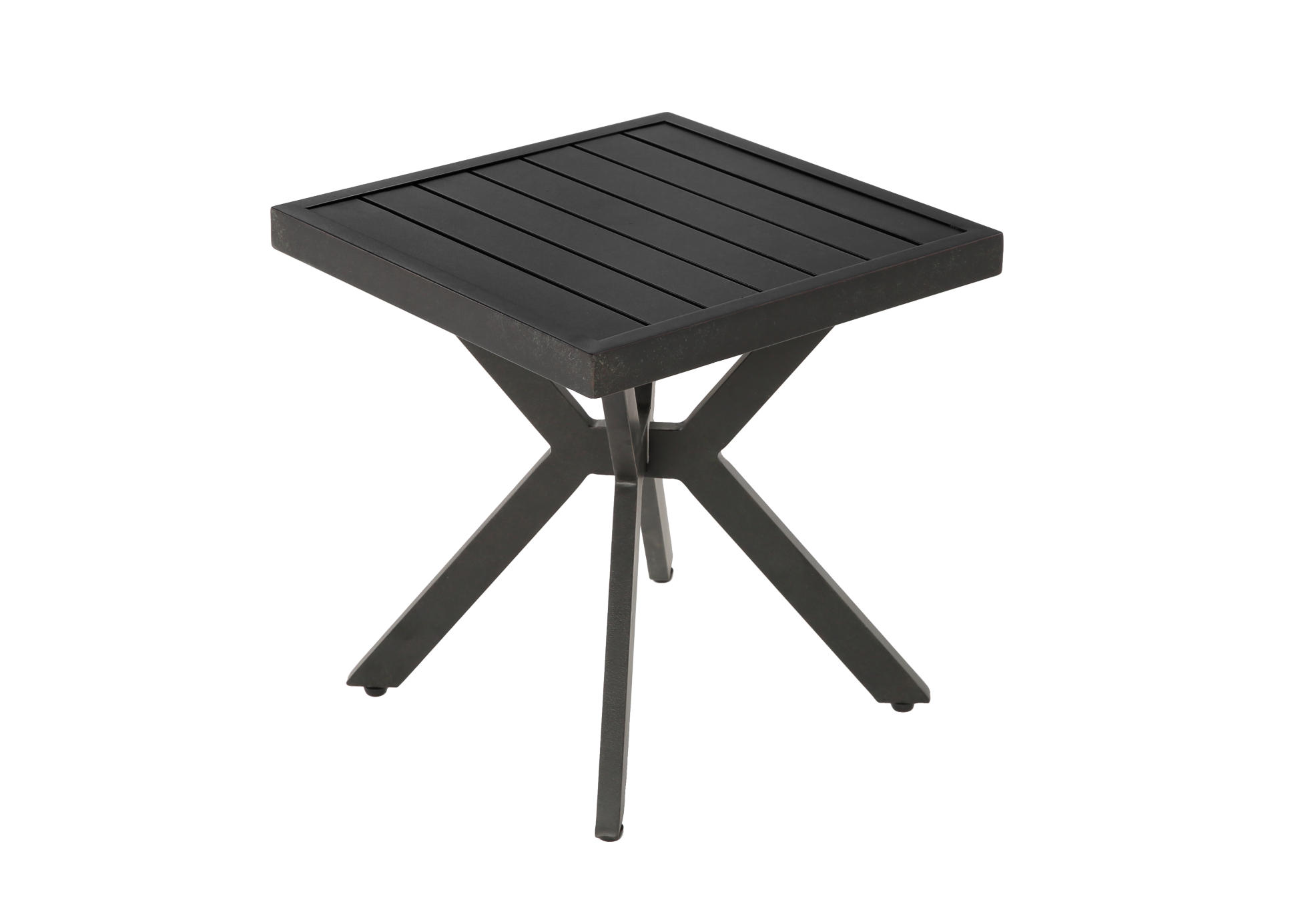 GARTENBEISTELLTISCH aus Aluminium 45x45x47 cm Dunkelbraun wetterfest, rostbeständig und pflegeleicht - Dunkelbraun, Metall (45/45/47cm) - Modfu