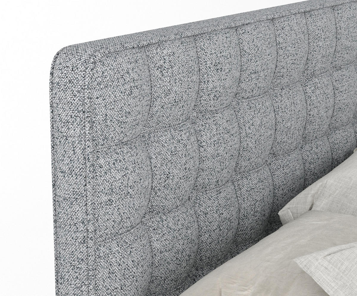 BOXSPRINGBETT Velouria Grau 200/200 cm - Schwarz/Grau, Holz/Holzwerkstoff (200/200cm) - Maison de Reve