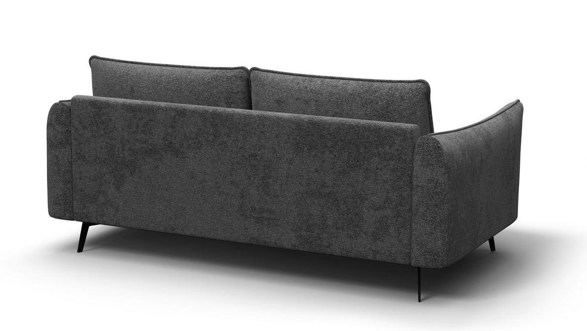 SOFA AERA 2,5-Sitzer, dunkelgrau - Dunkelgrau/Schwarz, Holz/Textil (187/89/96cm) - Courtois Laville