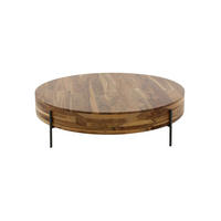 COUCHTISCH KEO Braun Nussbaum - Braun/Grau, Holz/Metall (120/120/35cm) - KAWOLA