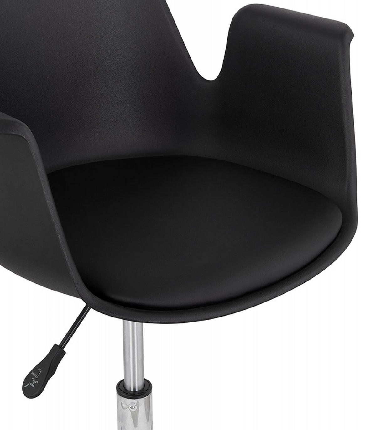 BÜROSTUHL mit Armlehnen aus Kunststoff und Rollen TRIP, Schwarz 58x58x22,3 cm - Chromfarben/Schwarz, Kunststoff/Metall (58/22/58cm) - KADIMA DESIGN