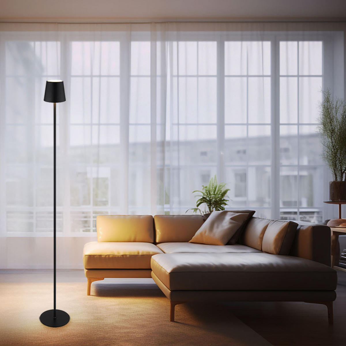 LED STEHLEUCHTE VANNIE Schwarz - Schwarz, Kunststoff/Metall (16/120/16cm) - Globo Lighting