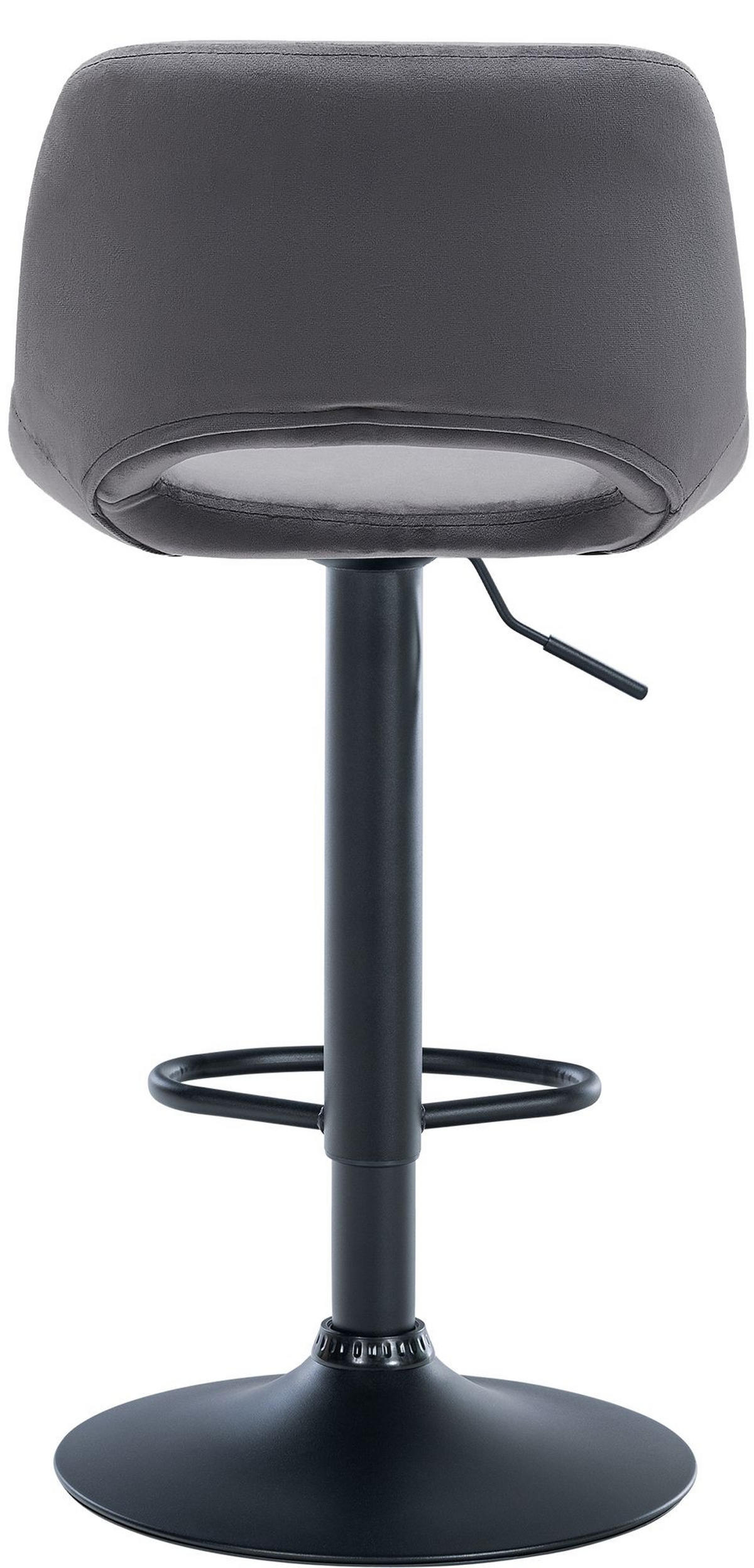 BARHOCKER JAKSON Dunkelgrau Samt Schwarz - Dunkelgrau, Textil/Metall (42/86/46cm) - DELUKE