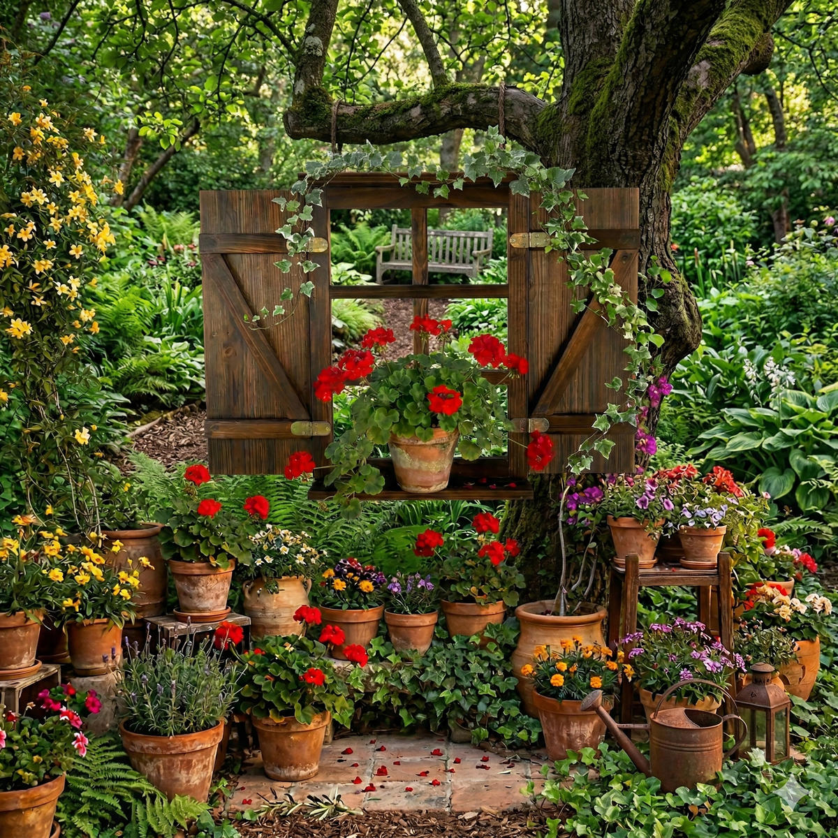 DEKORATIVNA okna - rjava, les (45/63/9.5cm) - Relaxdays