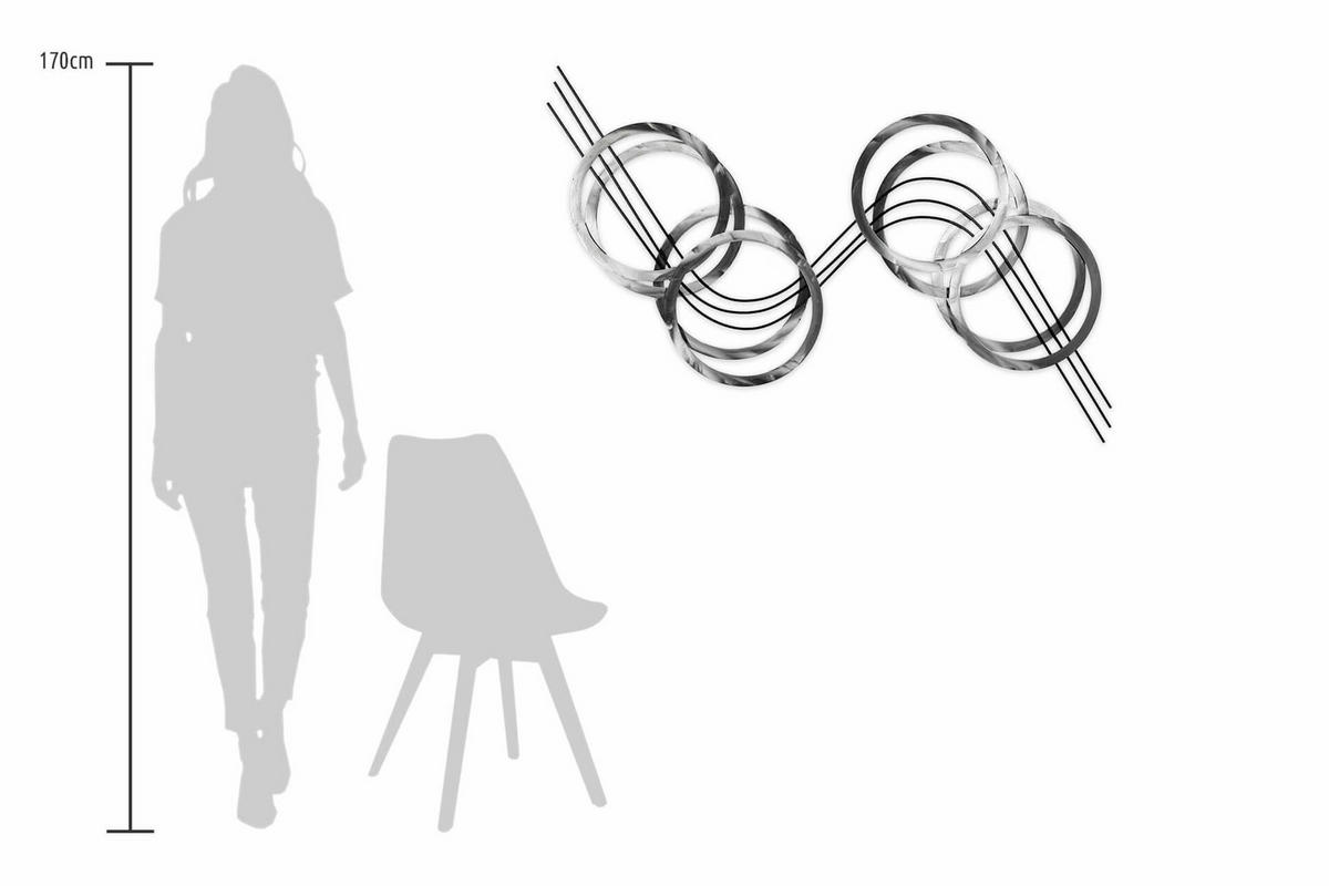 WANDDEKO Silber 115/67 cm - Silberfarben, Metall (115/67/5cm) - KUNSTLOFT