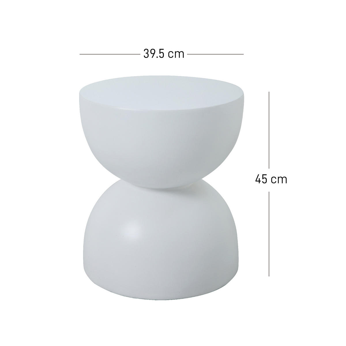 BEISTELLTISCH Rund Weiß 45 x 45 x 52 cm - Weiß, Metall (39.5/39.5/45cm) - Nordlys