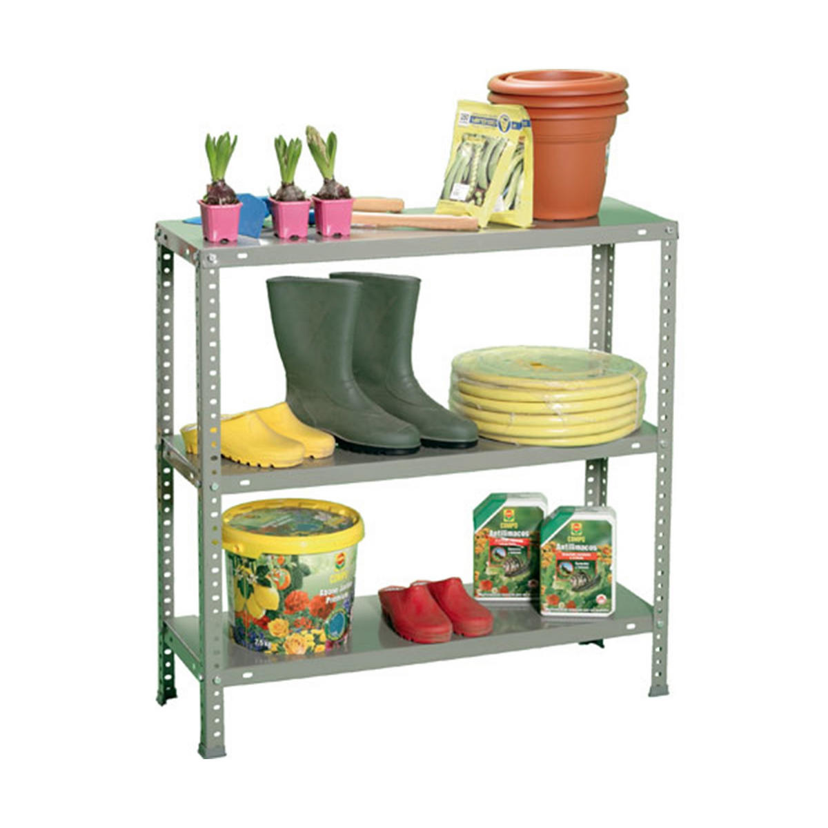 SCHRAUBREGAL PANDA MINI | HxBxT 90x100x40cm | 3 Fachböden | Fachlast 100kg | Grau - Grau, Metall (100/90/40cm) - PROREGAL
