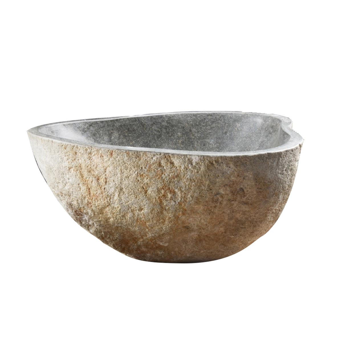 WASCHBECKEN Nobu Grau aus Stein - Grau, Stein (34/15/28cm) - Tikamoon