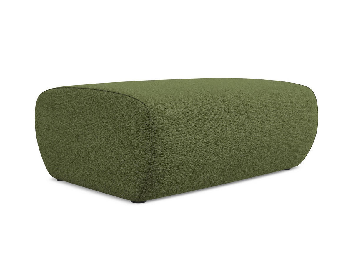 POUF Chenille Stoff Grün - Dunkelgrün/Schwarz, Kunststoff/Textil (102/40/62cm) - Makamii