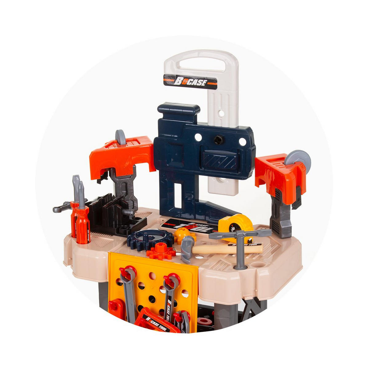SPIELWERKZEUG Kinderwerkbank 78-teilig schwarz 78-teilig, Spielzeugwerkzeugset, Helm, Bohrer, Säge, Kunststoff - Schwarz, Kunststoff (26/73/43cm) - Chipolino