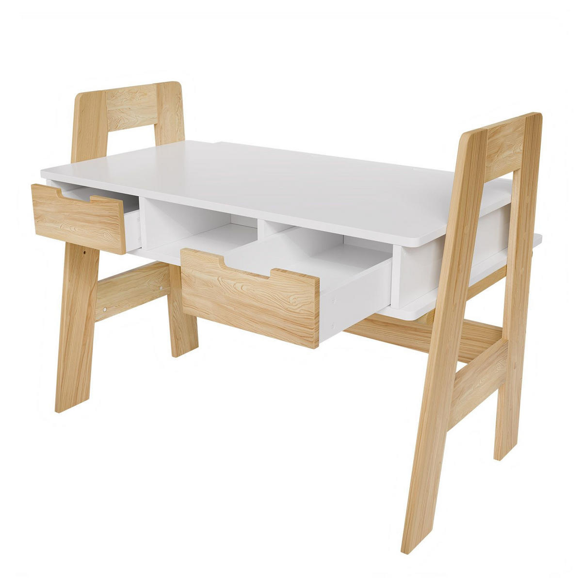 KINDERSCHREIBTISCH Fietje weiß höhenverstellbar - Weiß, Holz (94/76/63cm) - Juskys