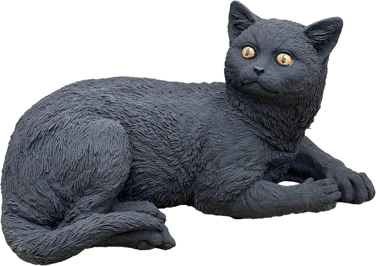 STEINFIGUR schwarzer Kater Salem Katze frostfest Steinguss - Schwarz, Stein (34/18/18cm) - stoneandstyle