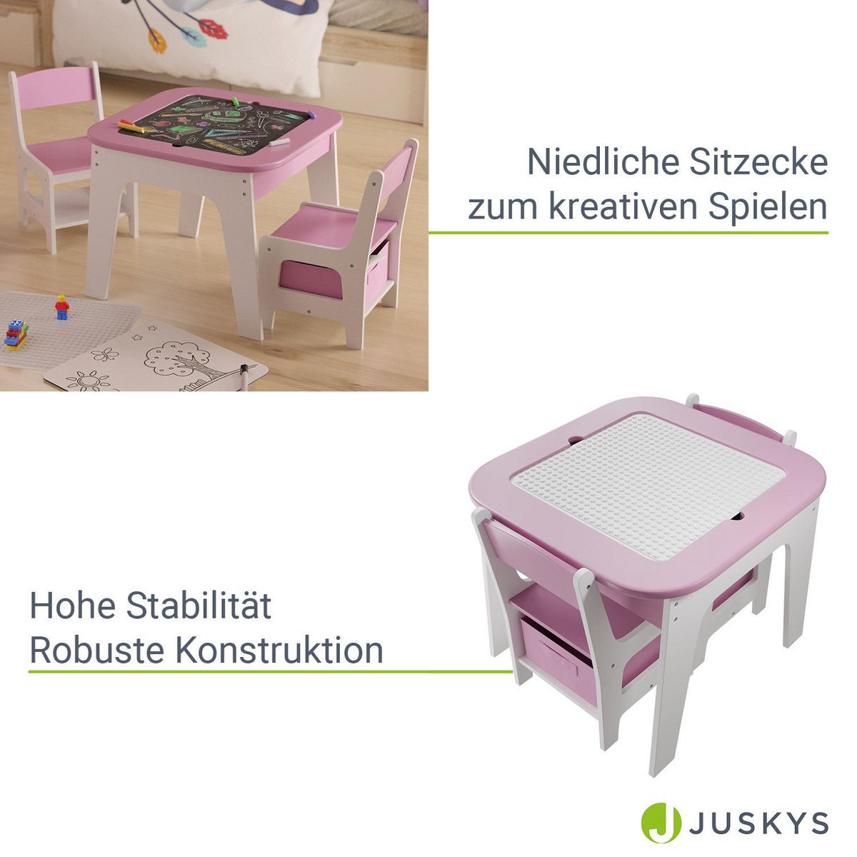KINDERSITZGRUPPE Milou rosa - Rosa, Holz (60/50/60cm) - Juskys