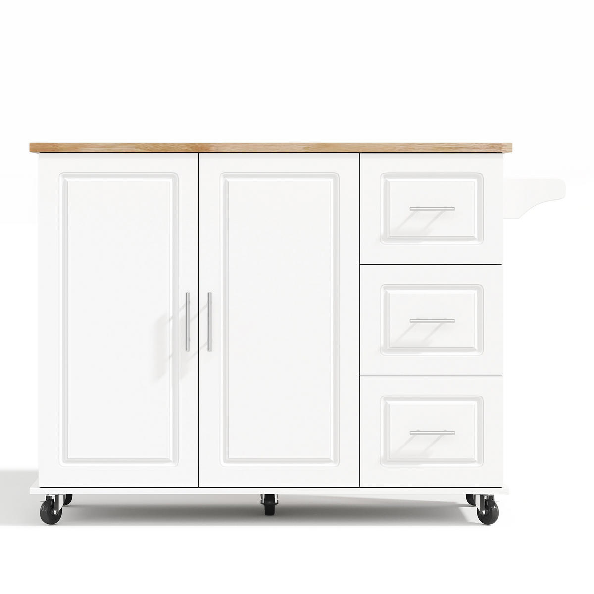 KÜCHENINSEL 137/43(76)/92 cm weiß mit Klappplatte - Weiß, Holzwerkstoff (137/92/76cm) - OKWISH
