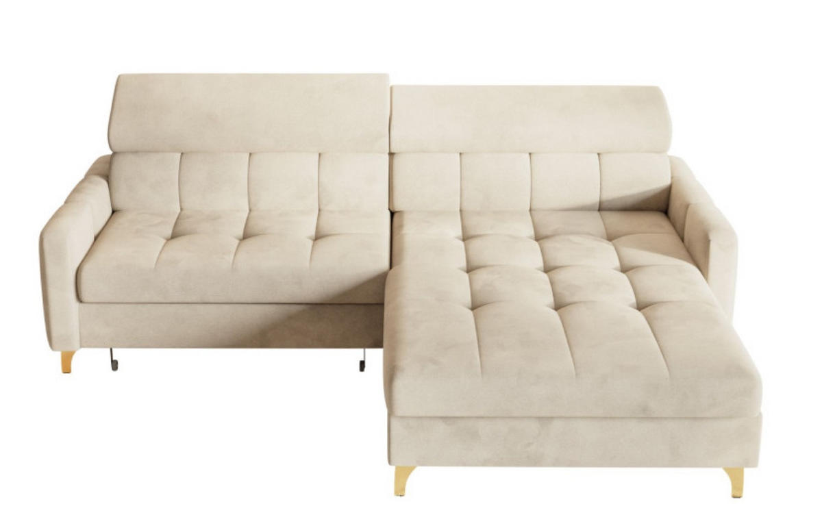 ECKSOFA Creme BAMBINO Mit Verstellbaren Kopfstützen Rechts - Beige/Creme, Textil (174/223cm) - Sepro Meble