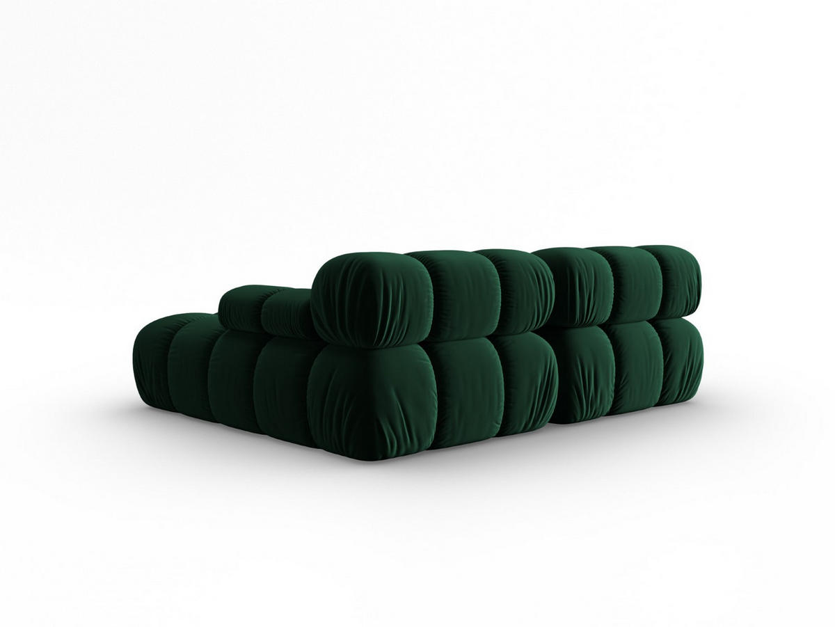 MODULARES-ECKSOFA rechts Bellis aus Samt flaschengrün 3 Sitzplätze - Grün, Textil (157/191cm) - Micadoni