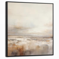 LEINWAND Bilder mit Rahmen - Kunst - Industriell - Grau - Braun - Abstrakt - 90x90 - Sandfarben, Textil (90/90cm) - MuchoWow