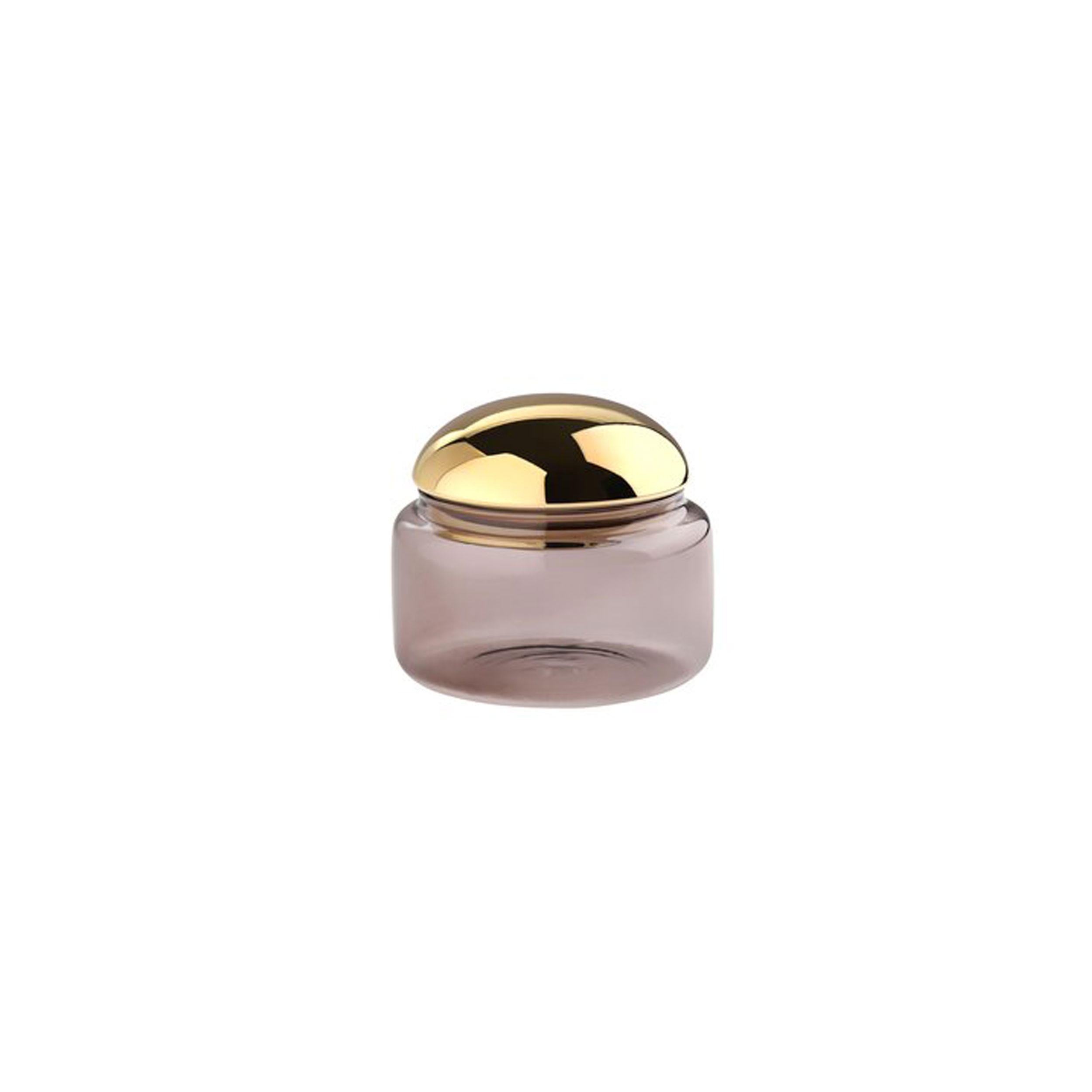 GLASDOSE Voile S, Dose, Glas, Grau / Gold, Ø 10 cm - Grau, Glas (10/10/11.5cm) - Gift Company