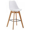BARHOCKER Kunststoff weiß - Eukalyptusholzfarben/Weiß, Holz/Kunststoff (48/112/56cm) - CLP