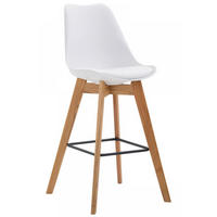 BARHOCKER Kunststoff weiß - Eukalyptusholzfarben/Weiß, Holz/Kunststoff (48/112/56cm) - CLP