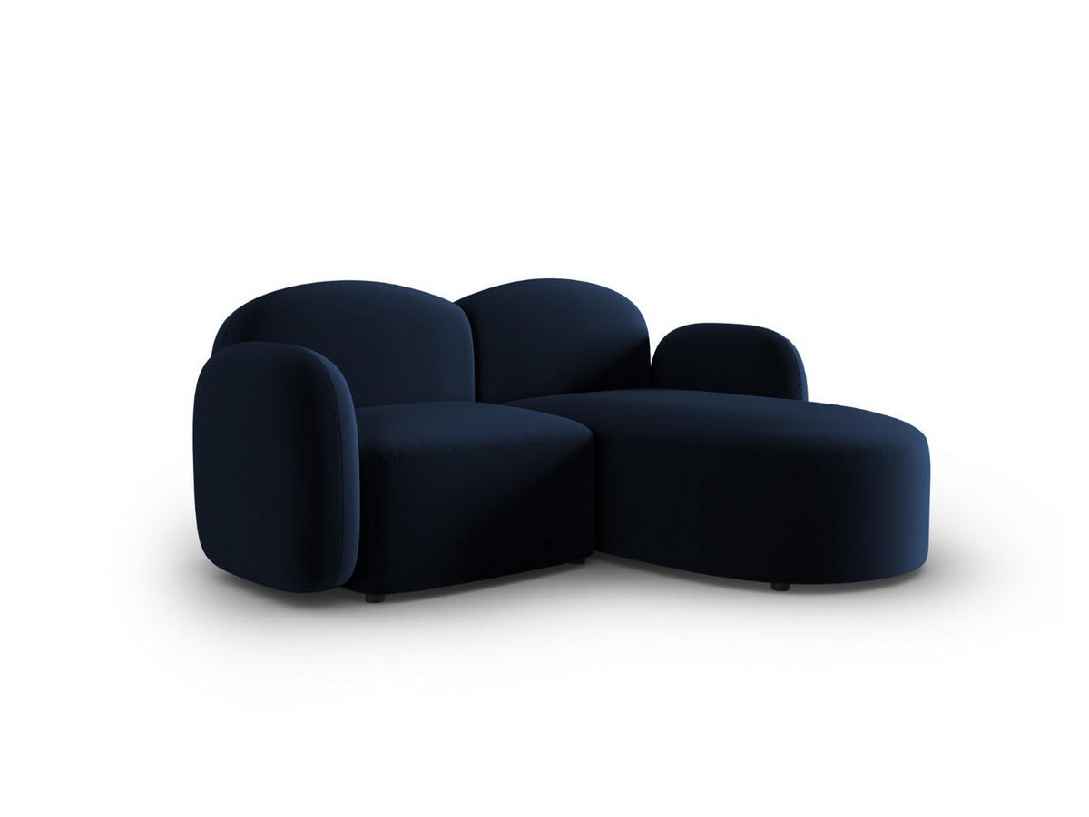 ECKSOFA rechts Blair aus Samt königsblau 3 Sitzplätze - Blau, Textil (155/194cm) - Micadoni