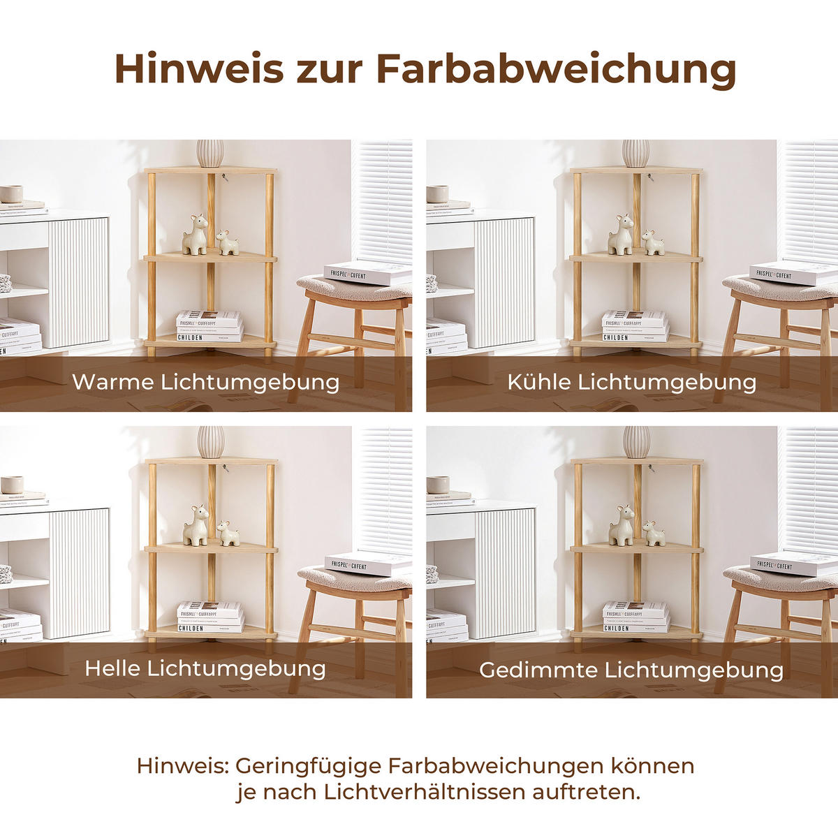 ECKREGAL mit 3 Ablagen - Alteiche, Holz (35/77.5/35cm) - Hometopia