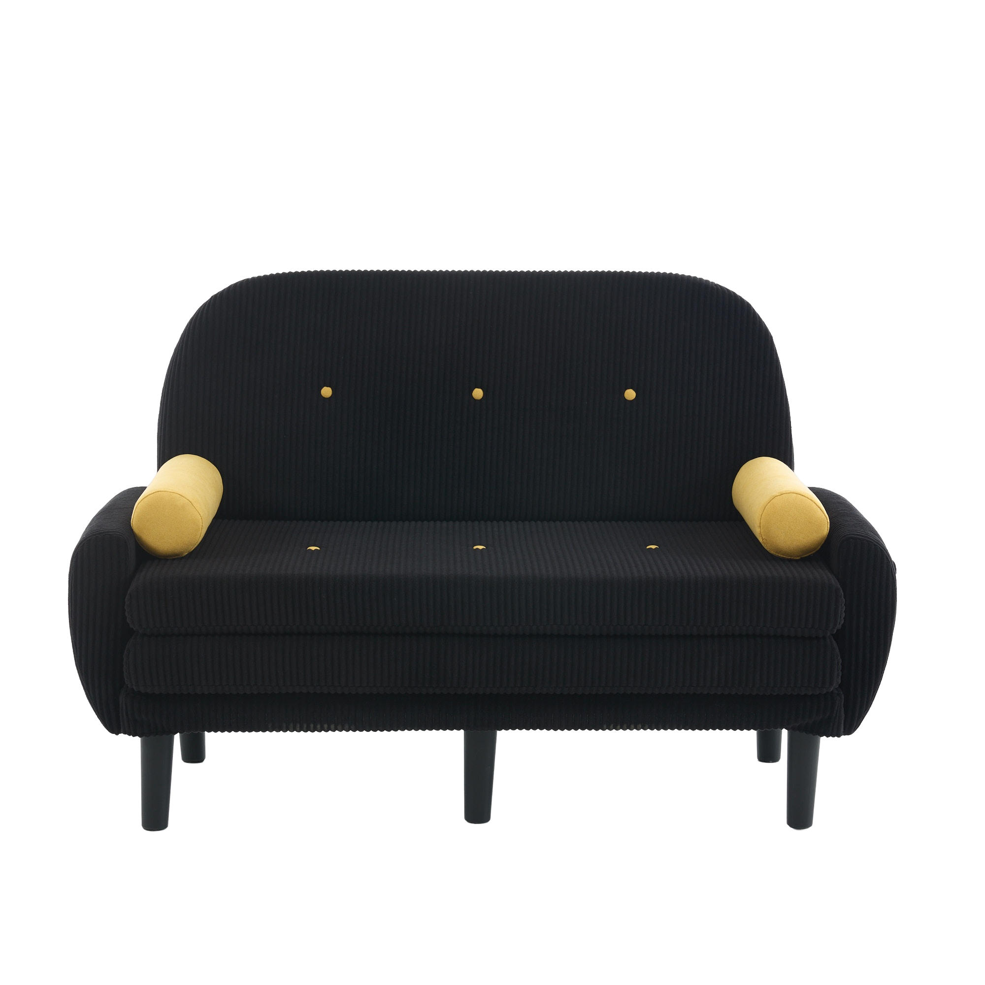 SCHLAFSOFA 133,5/77/85 cm Schwarz Cord mit Stauraum - Schwarz, Textil (77/85/133.5cm) - Oxeza
